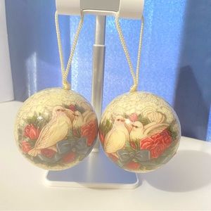 Vintage Turtle Doves Love Birds Shabby Chic Cottage Victorian Ornaments Decor